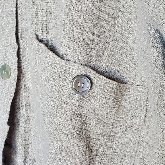 Vintage Liz Sport Liz Claiborne Lagenlook Boho Linen Button Down Shacket Jacket - Picture 6 of 9